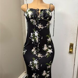 Floral Black Dress